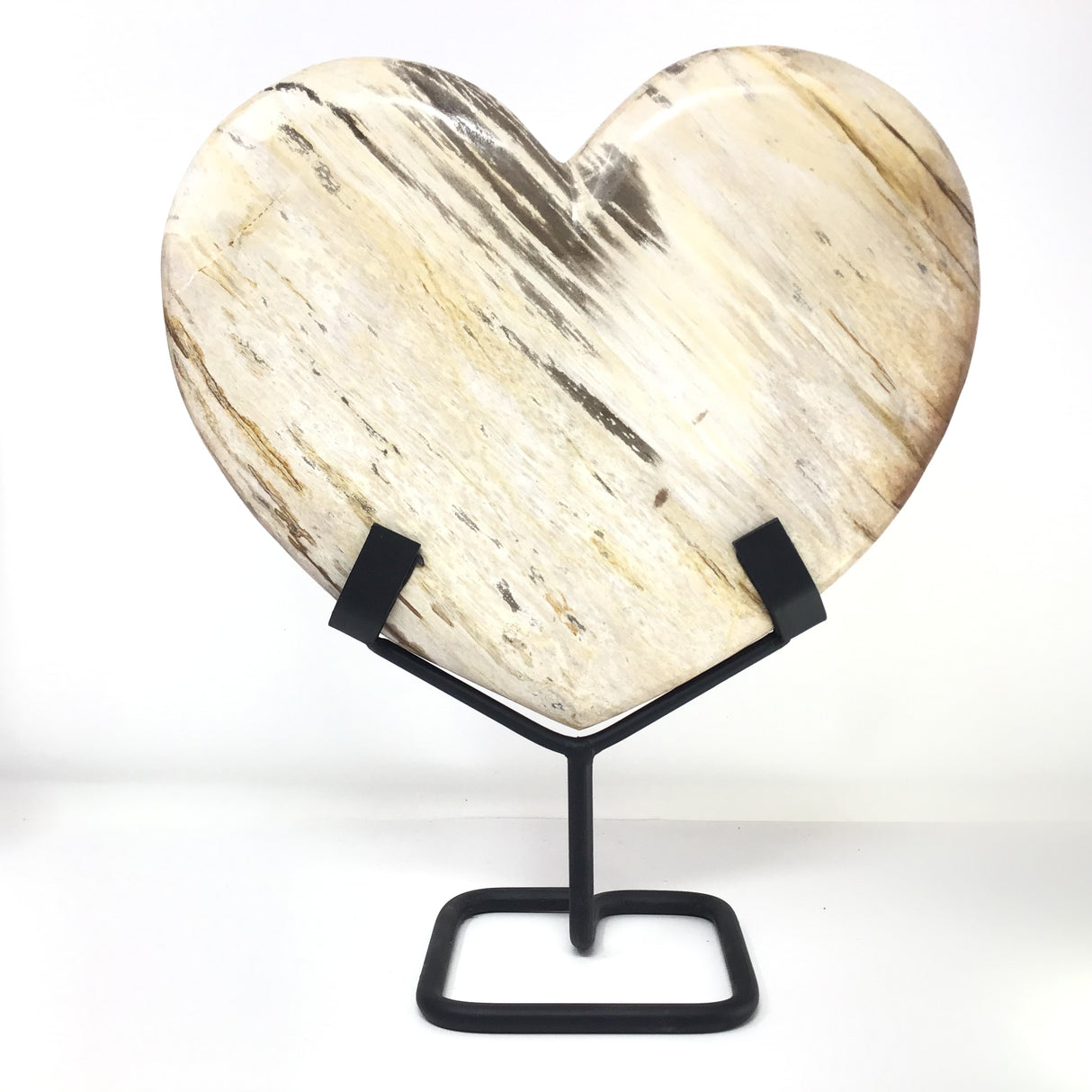 Indonesian Petrified Wood Heart in Fitted Stand - Large