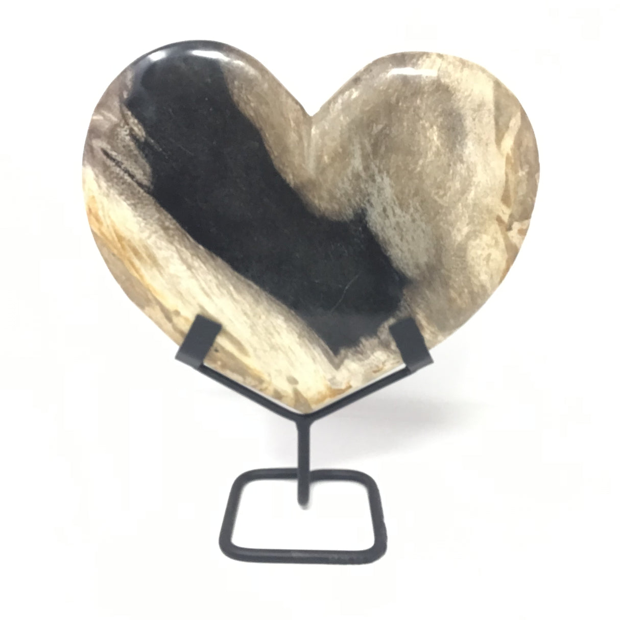 Indonesian Petrified Wood Heart in Fitted Stand - Large
