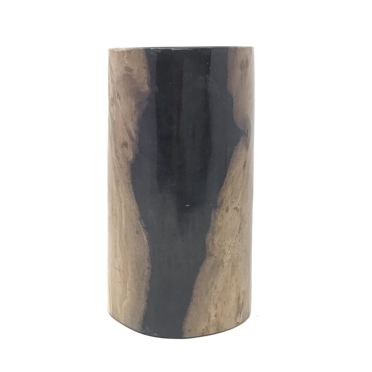 Indonesian Petrified Wood Single Tealight Candle Holder - Tall Column