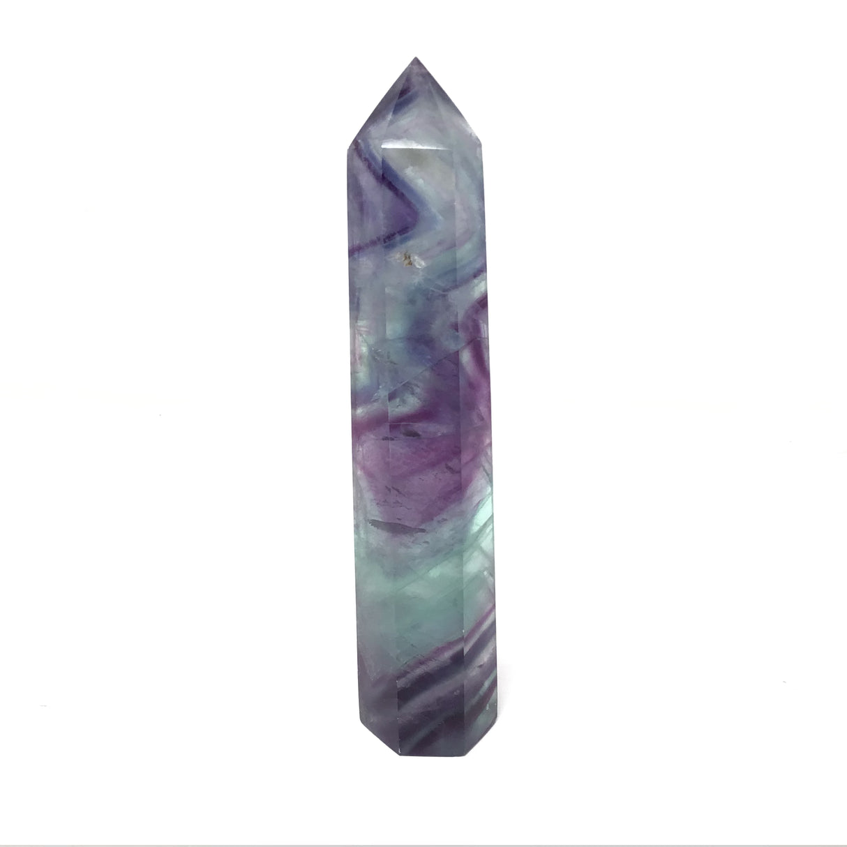 A+ Translucency Rainbow Fluorite Tower Point - 5 inch to 6 inches