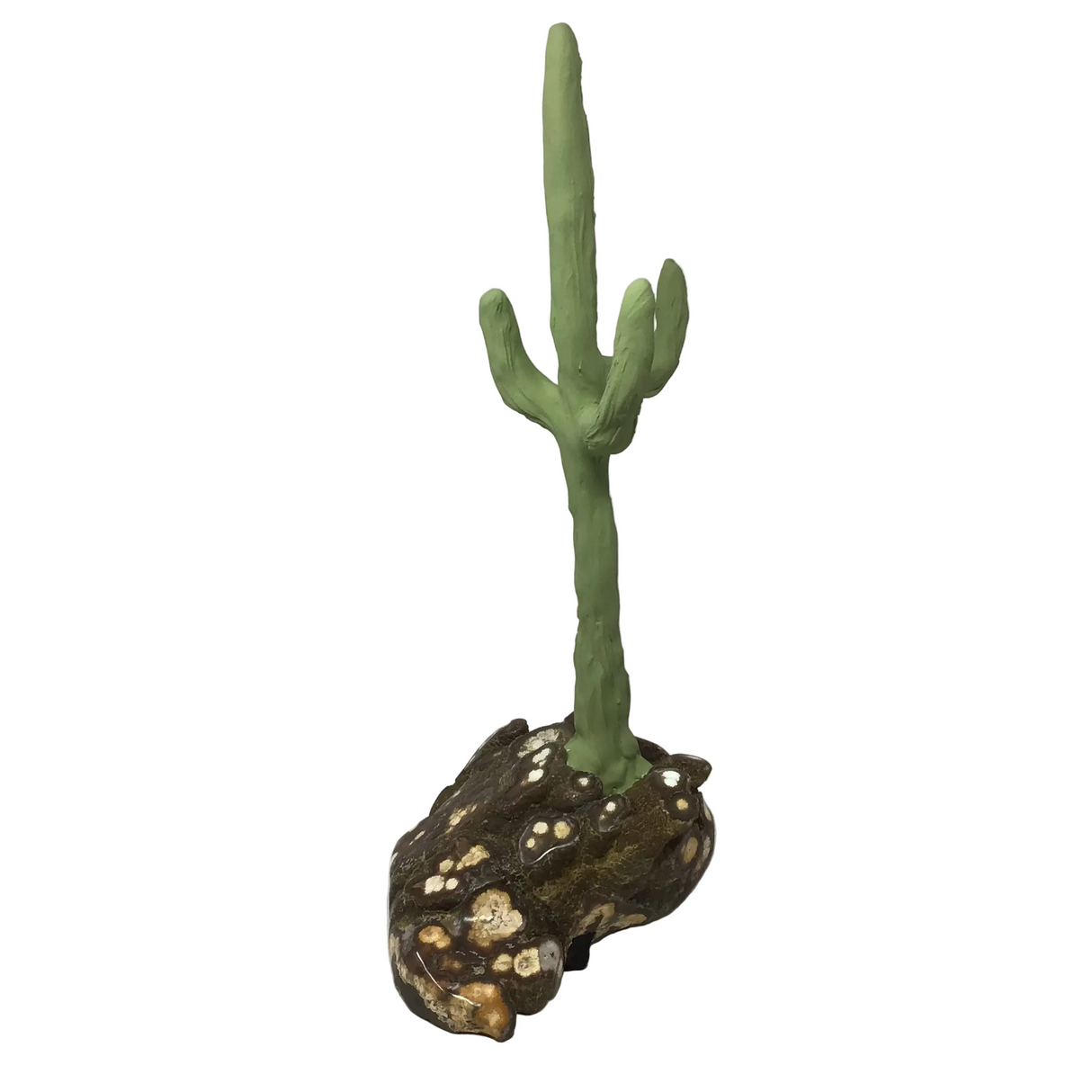 Clay Polymer Cactus on Druze Stalactite Base - Triangular