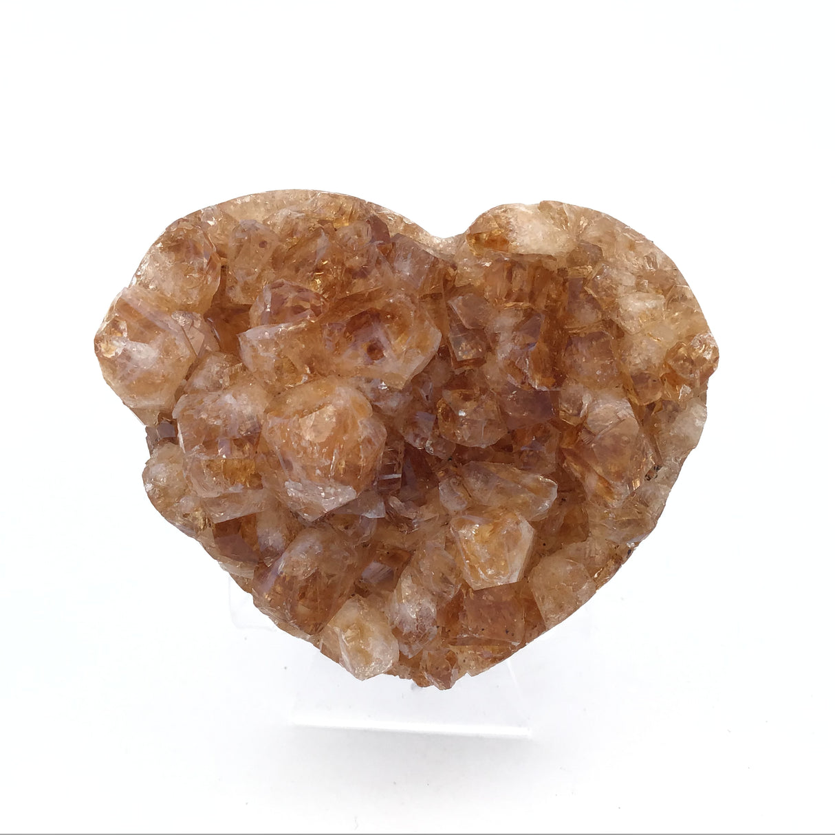 Citrine Crystal Heart on Lucite Stand