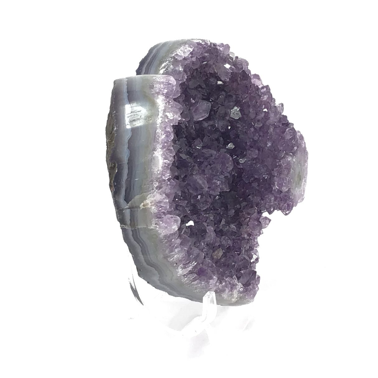 Stalactite Amethyst Heart on Lucite Stand