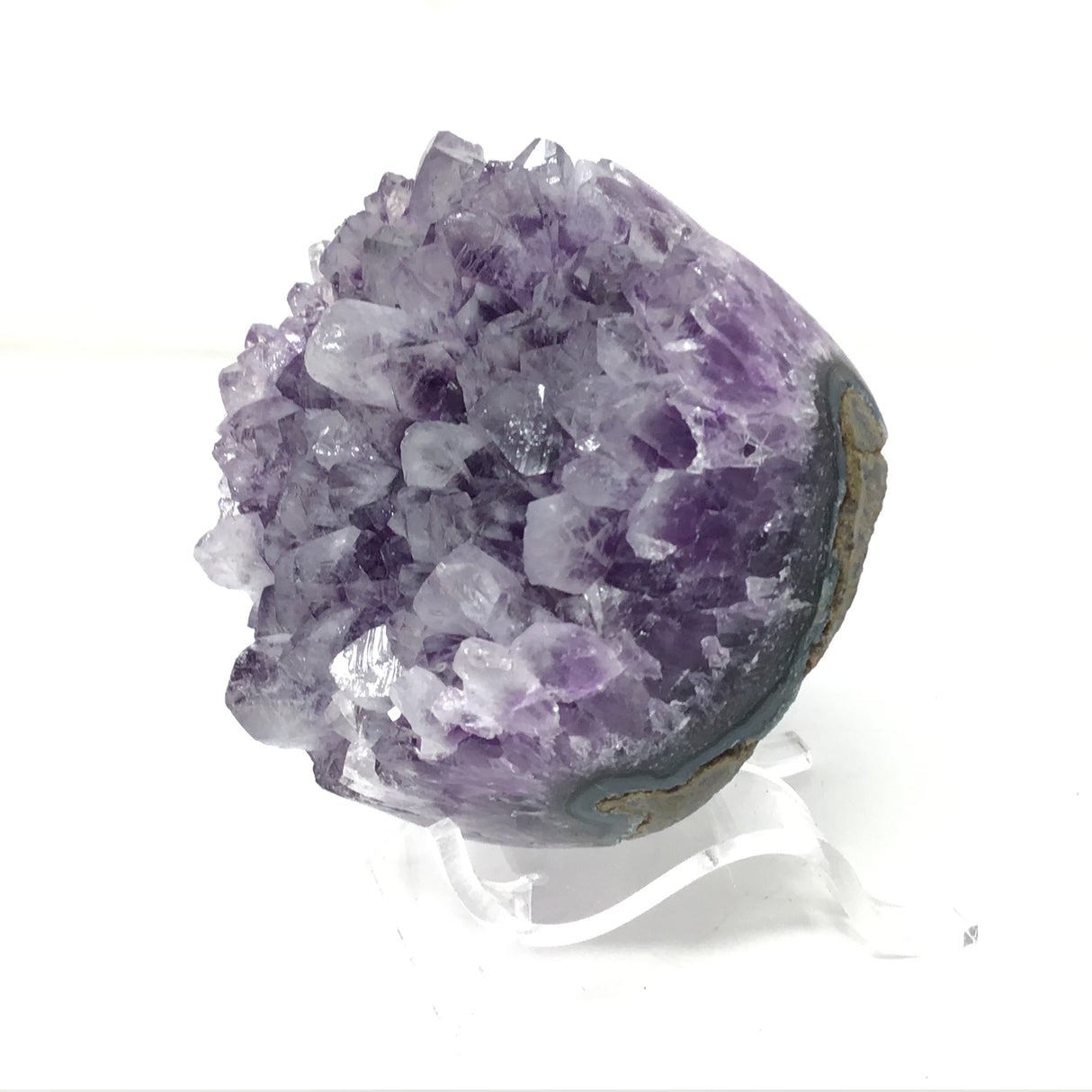 3" Amethyst Crystal Heart with Frosty Tips on Lucite Stand