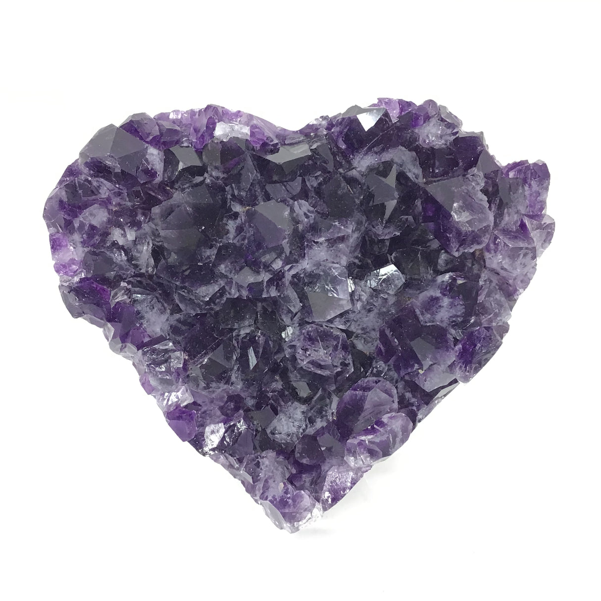 3" Amethyst Crystal Heart with Frosty Tips on Lucite Stand