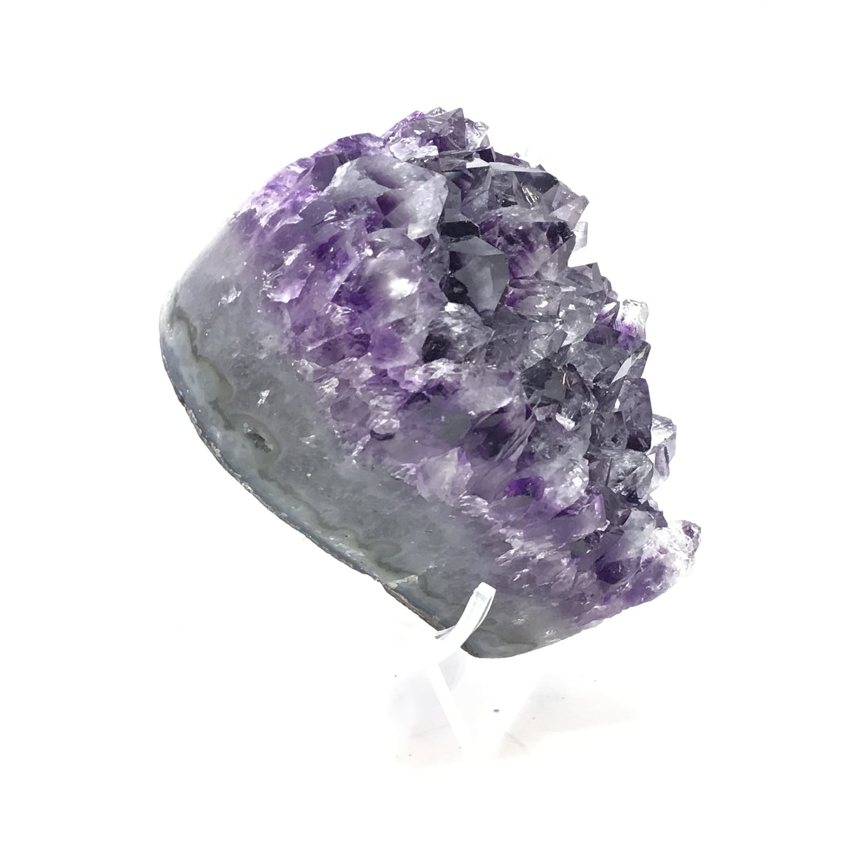 3" Amethyst Crystal Heart with Frosty Tips on Lucite Stand
