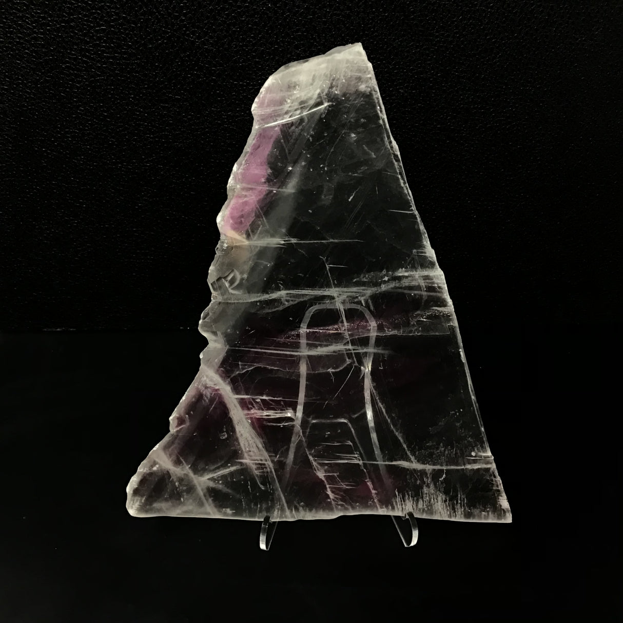Selenite Crystal on Lucite Stand - Angular