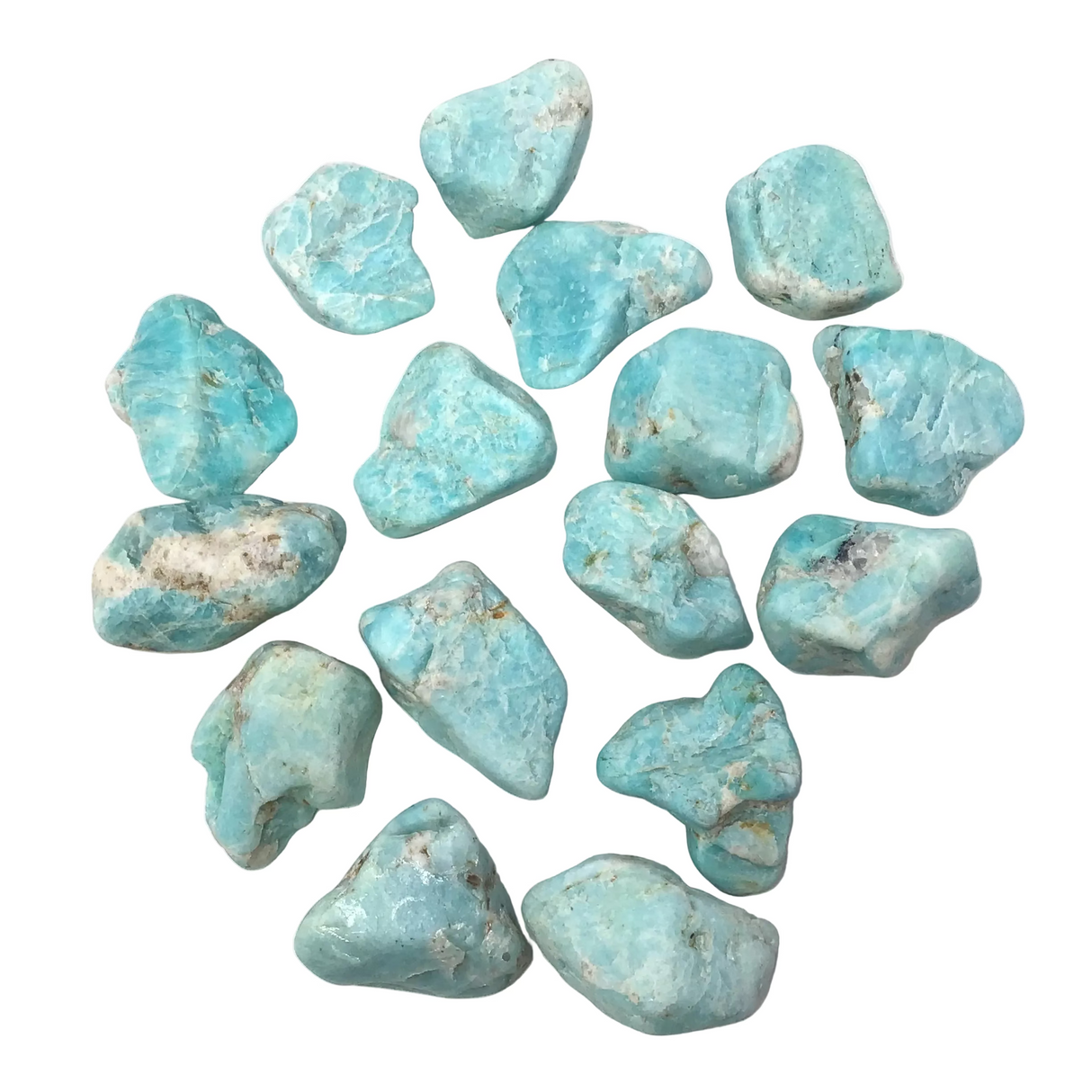 Matte Finish Tumbled Amazonite with Mica Inclusions