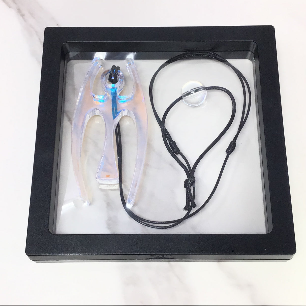 Crystal Angel Sound Healing Tool on Cord with Bead Striker & Gel Box Display