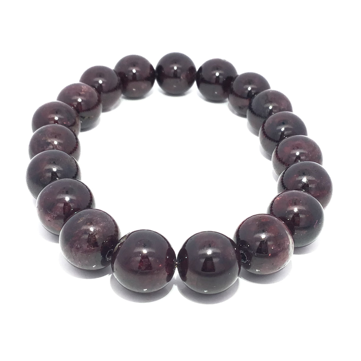 10mm Polished Gemstone Beaded Bracelet
