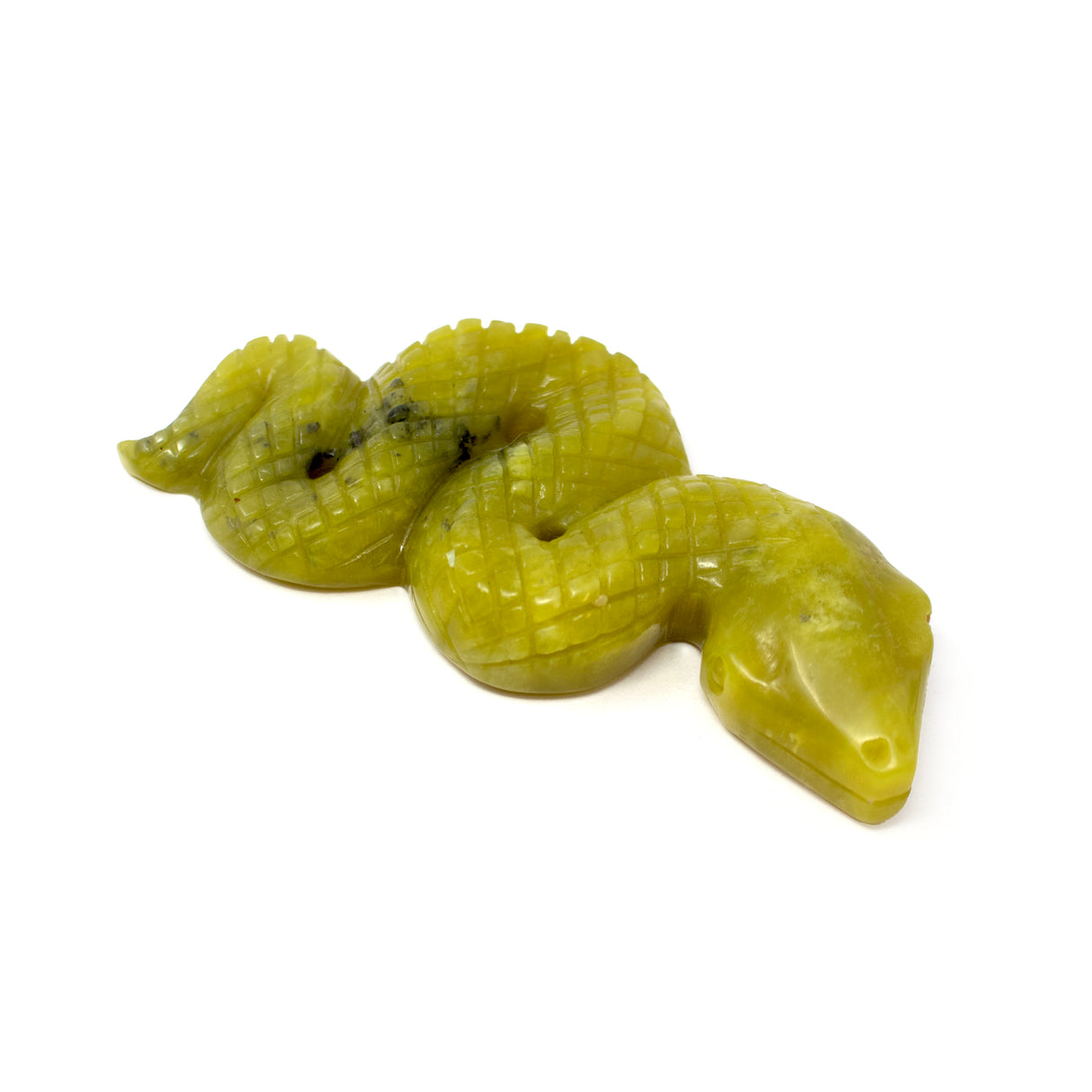 Lemon Jade 4" Snake Ready-to-Strike Carving