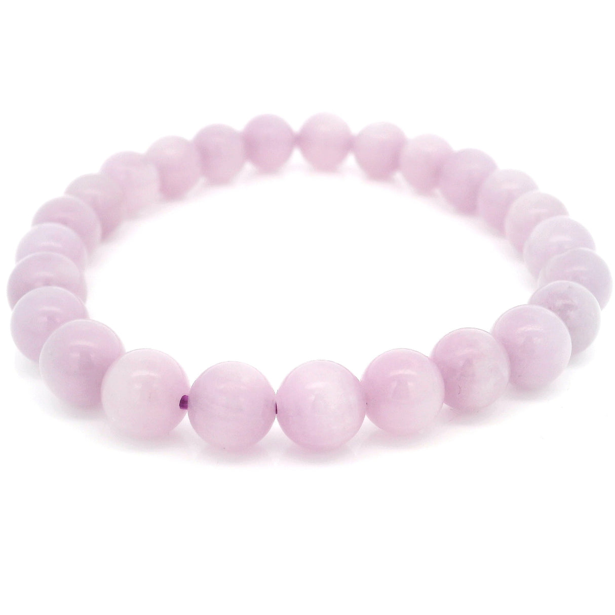 A+ Color Kunzite Beaded Bracelet - 7mm - 7.5mm Rounds