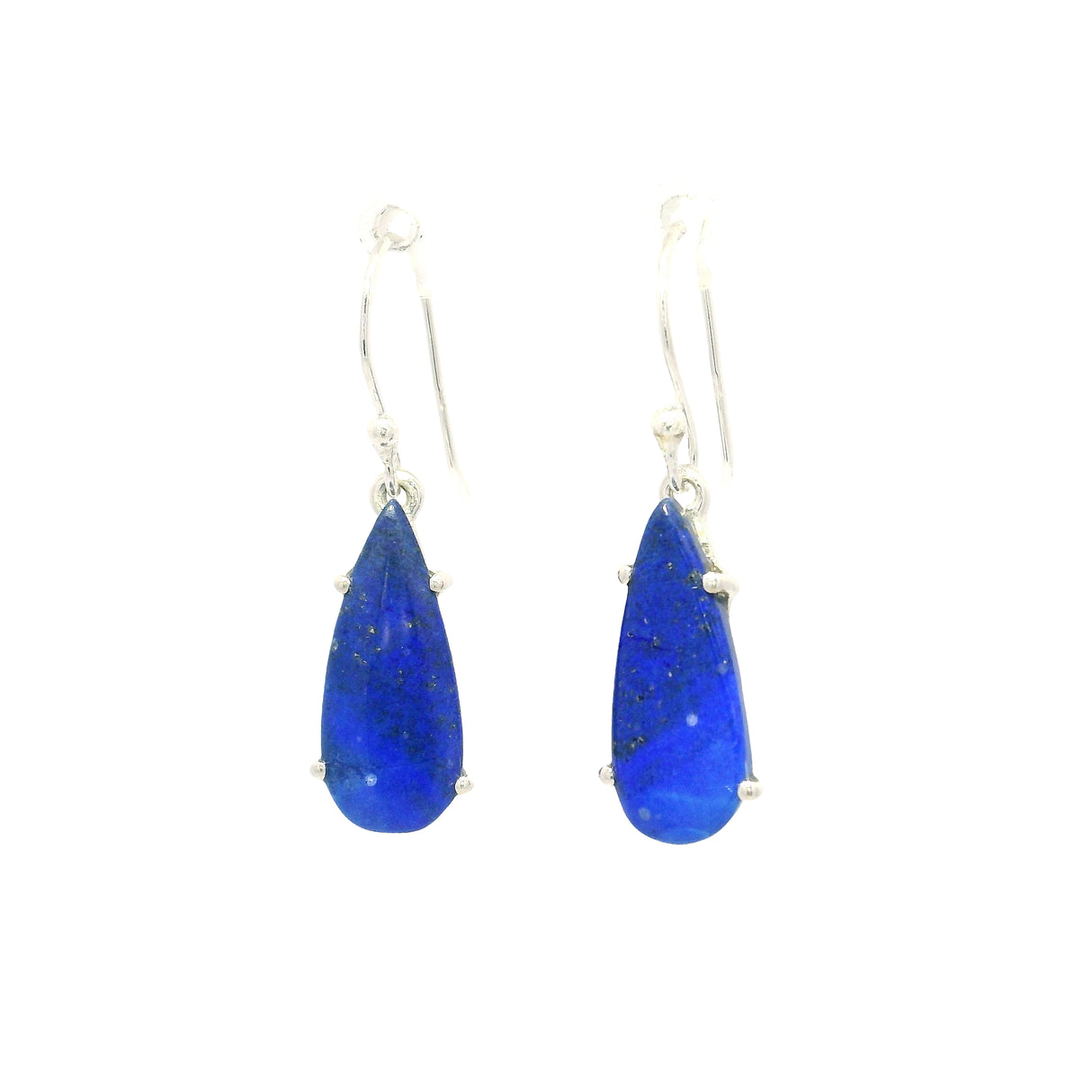 Prong Set Lapis Lazuli Cabochon Dangle Earrings