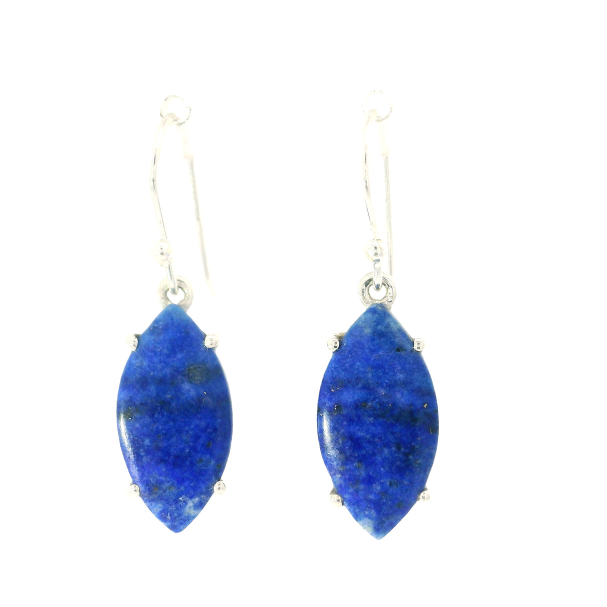 Prong Set Lapis Lazuli Cabochon Dangle Earrings