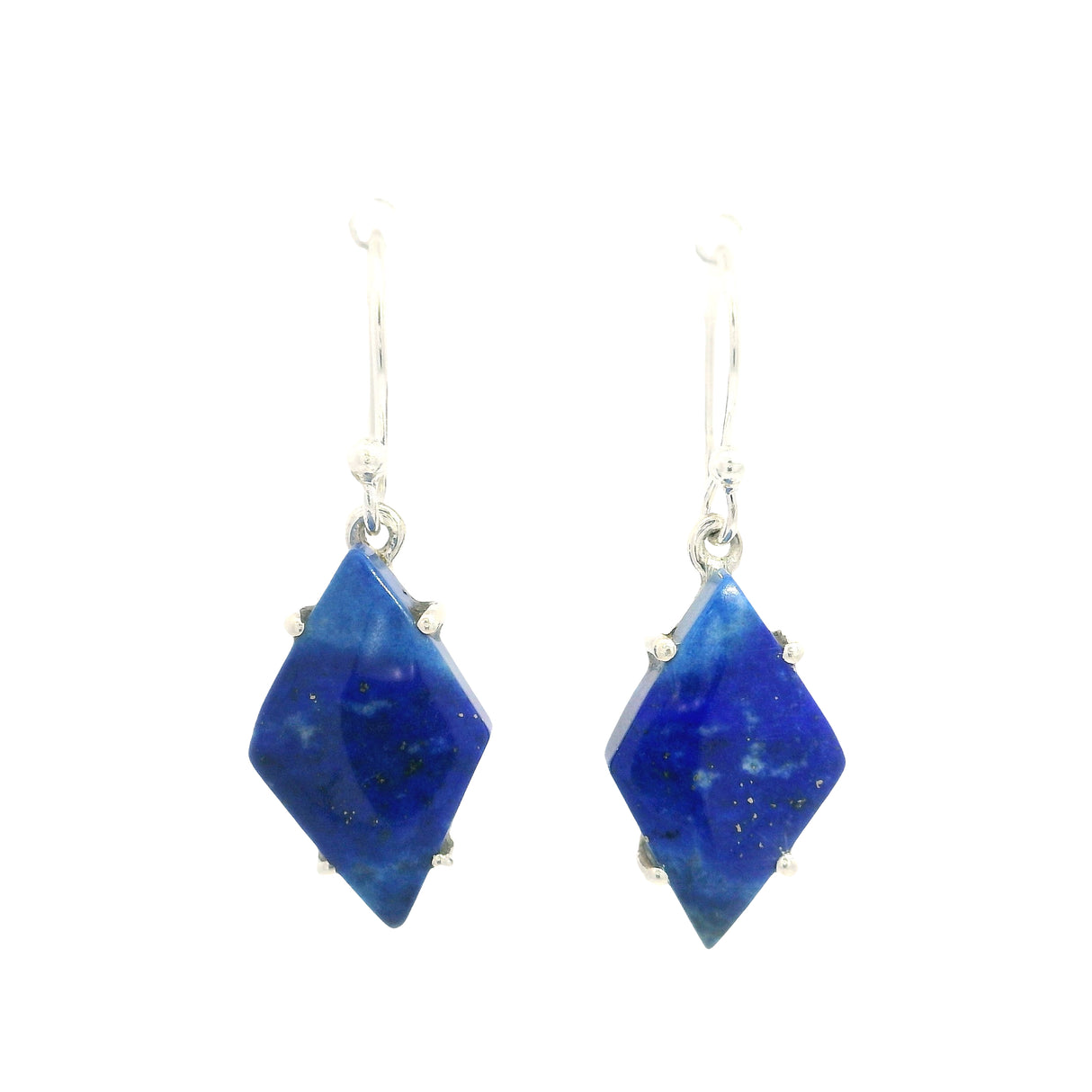 Prong Set Lapis Lazuli Cabochon Dangle Earrings