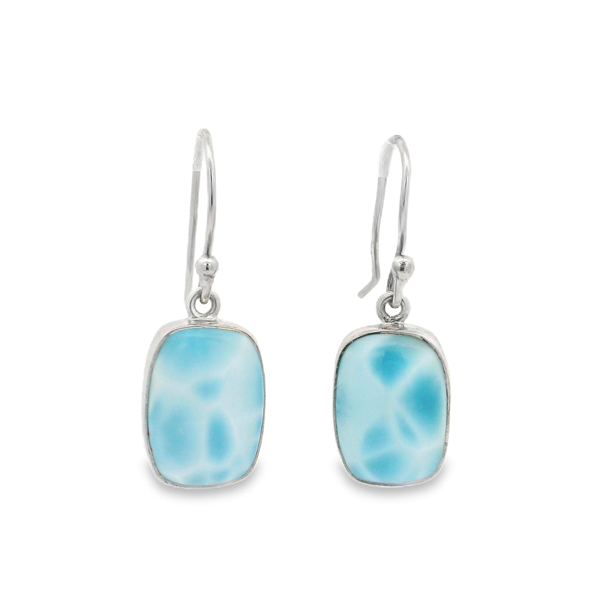 Simple Set Larimar Cabochon Dangle Earrings