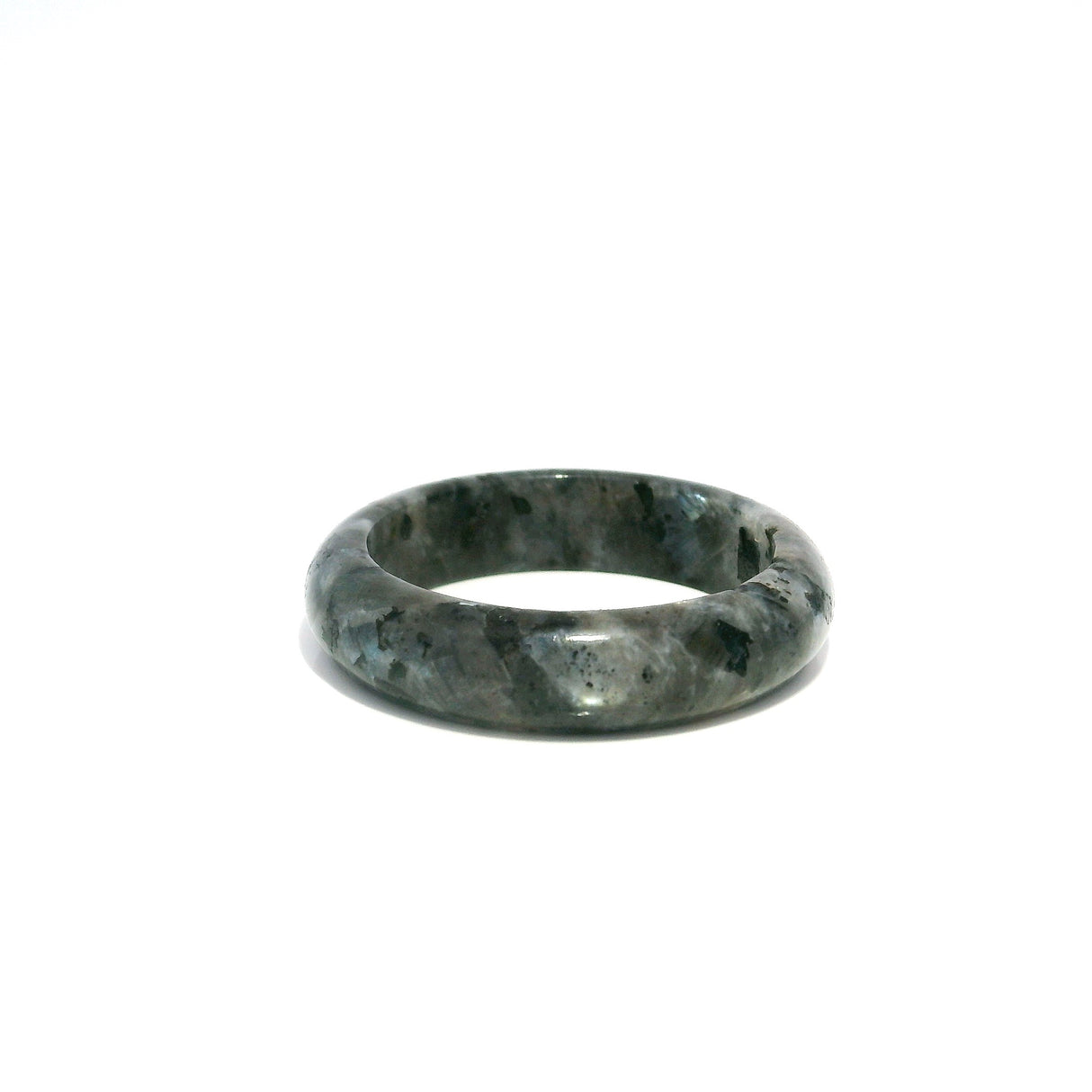 Larvikite Gemstone Ring - Solid Stone Carving