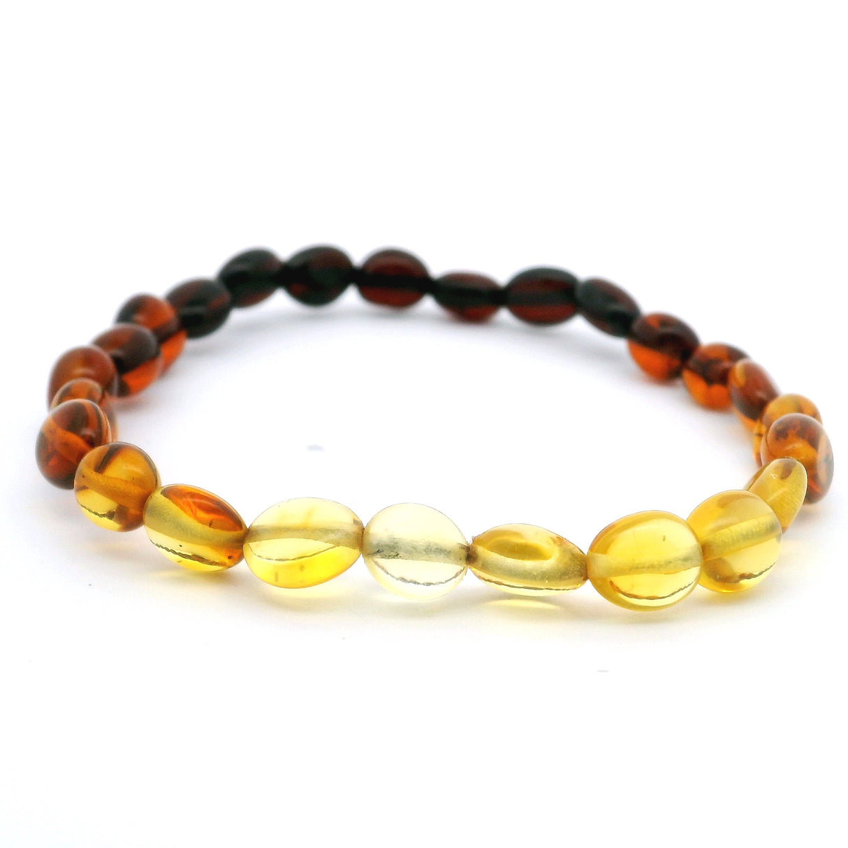 Ombre Amber Stretch Bracelet -Tiny Tumbled from Cherry to Honey