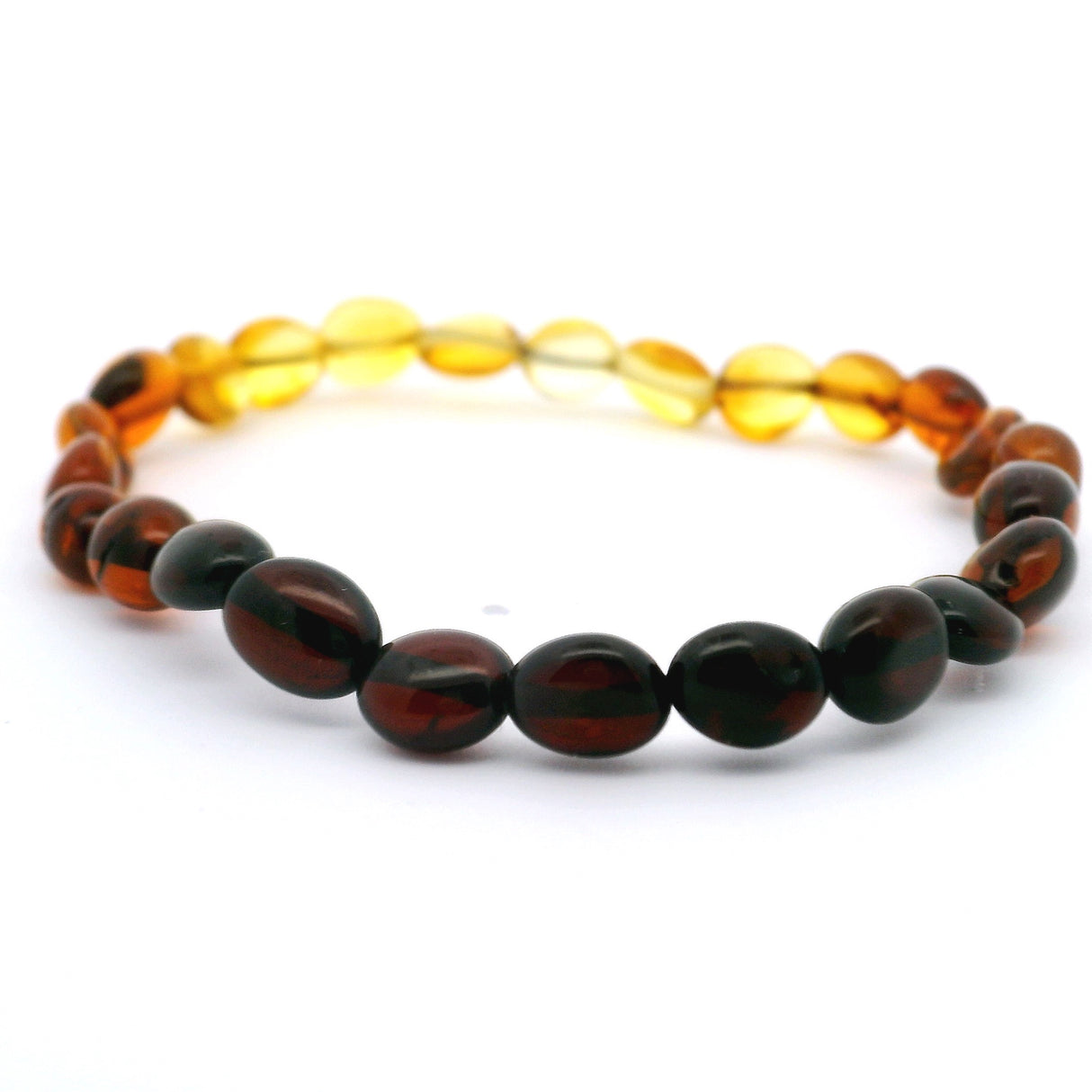 Ombre Amber Stretch Bracelet -Tiny Tumbled from Cherry to Honey
