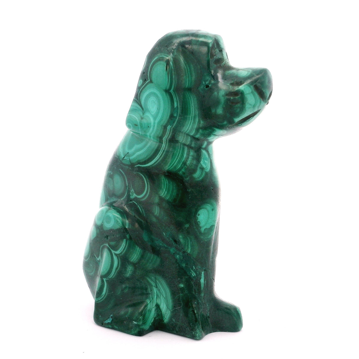 Malachite Animal Carving - Sitting Dog