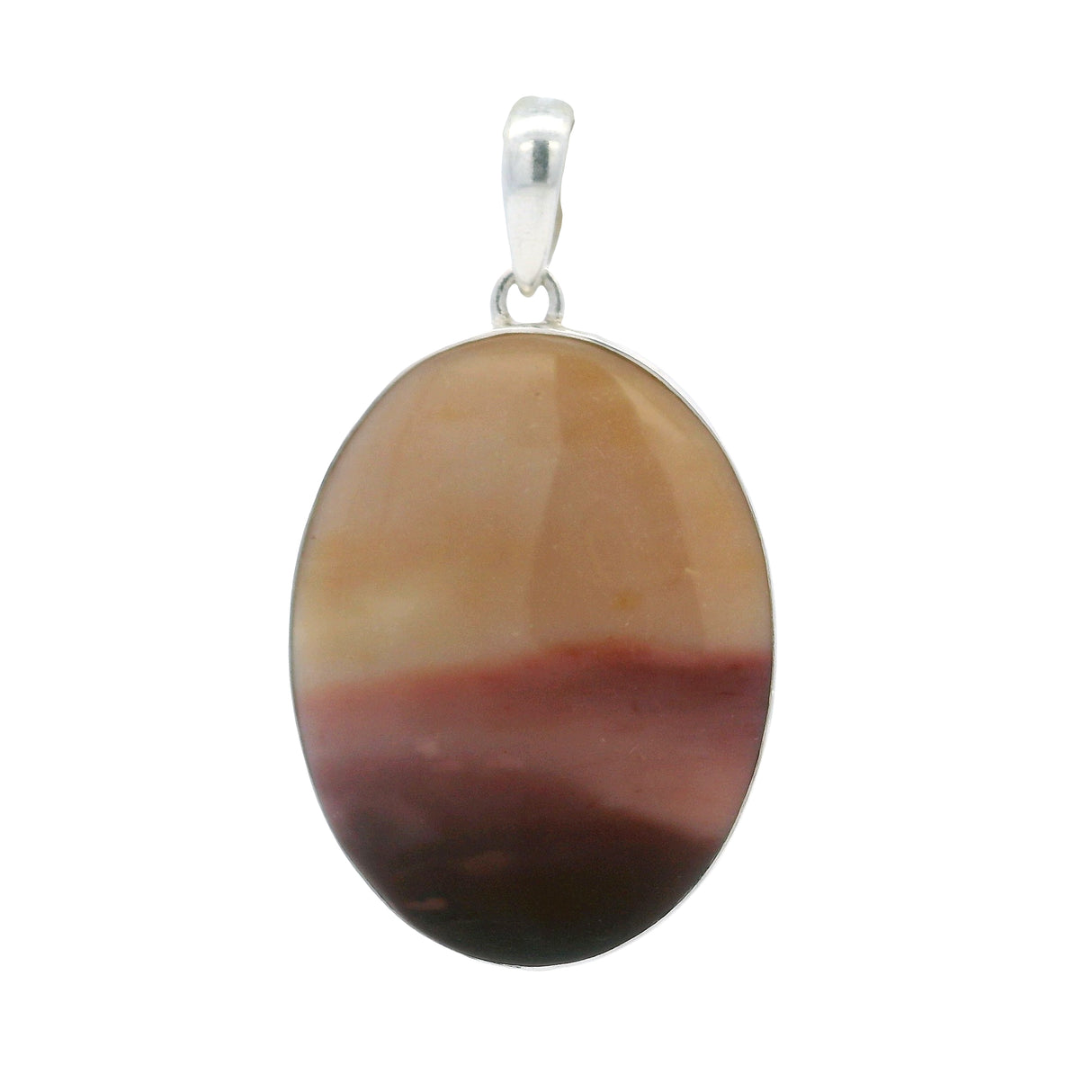 Pendentif Mookaïte Montagnes Scéniques - Motifs Aquarelle Sertissage Simple