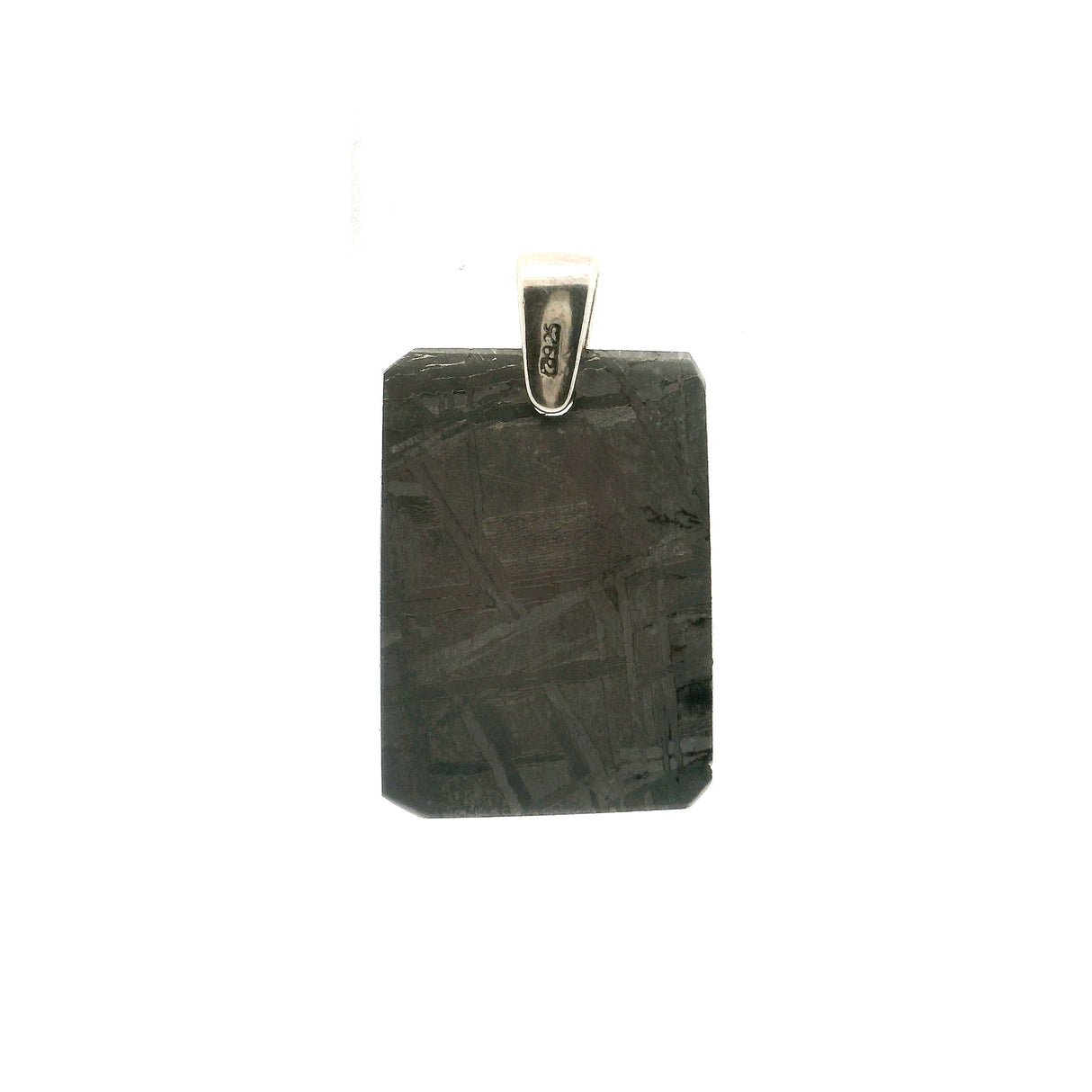 Muonionalusta Meteorite Pendant (Non-Plated) Clear Coated With Pinch Bail