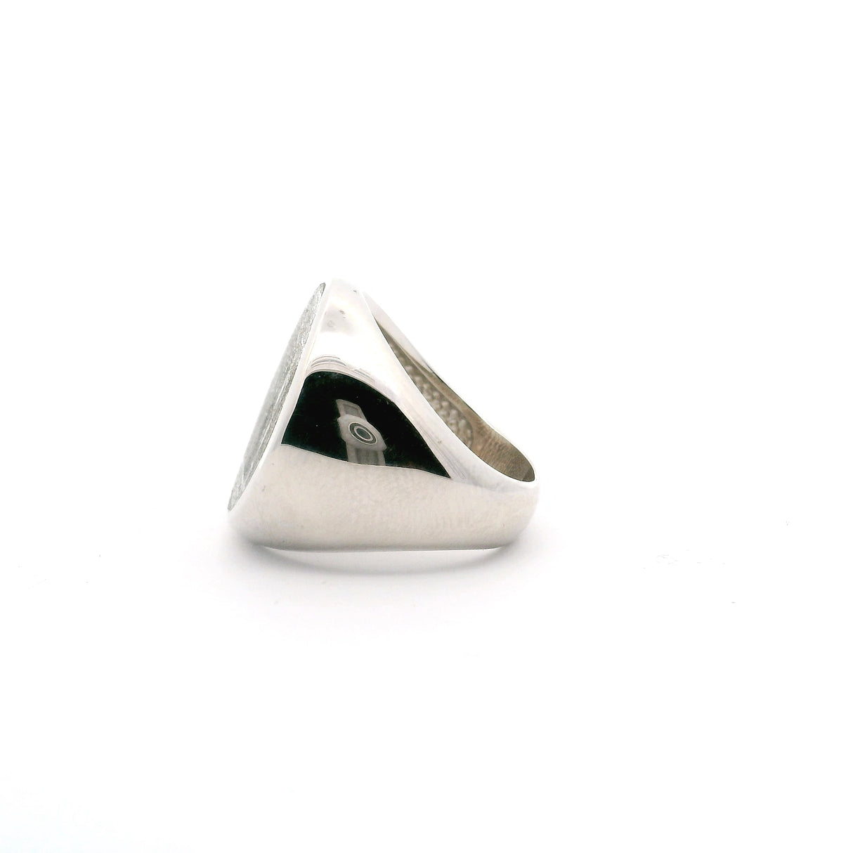 Muonionalusta Meteorite Ring with White Gold Vermeil - Round