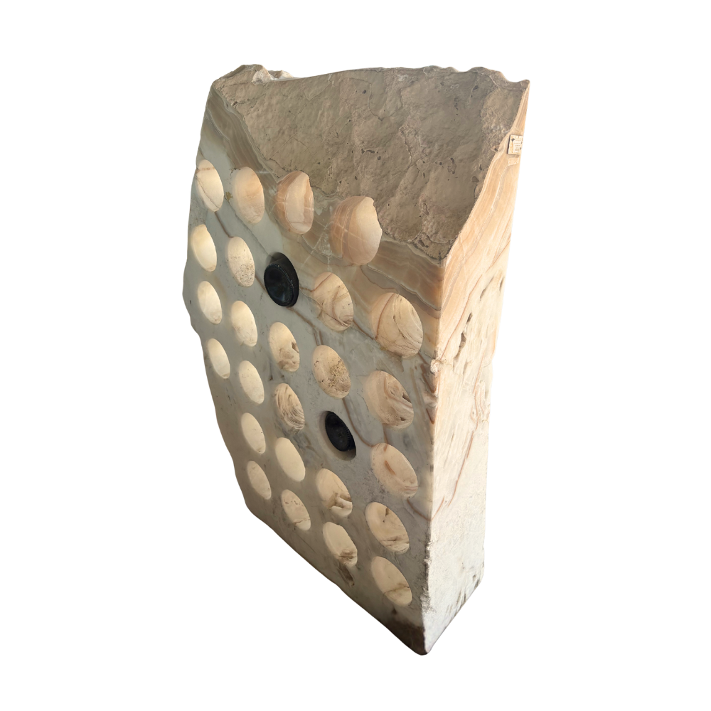 Onyx Wine Rack - White With Caramel with 27 Holes