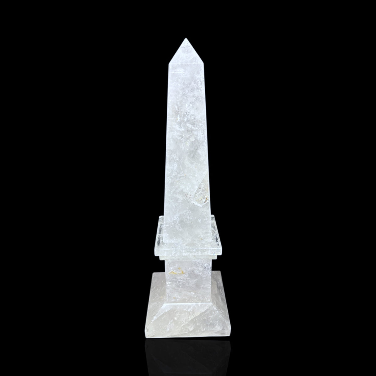 Medium Clear Quartz Obelisk with Rainbow Inclusions