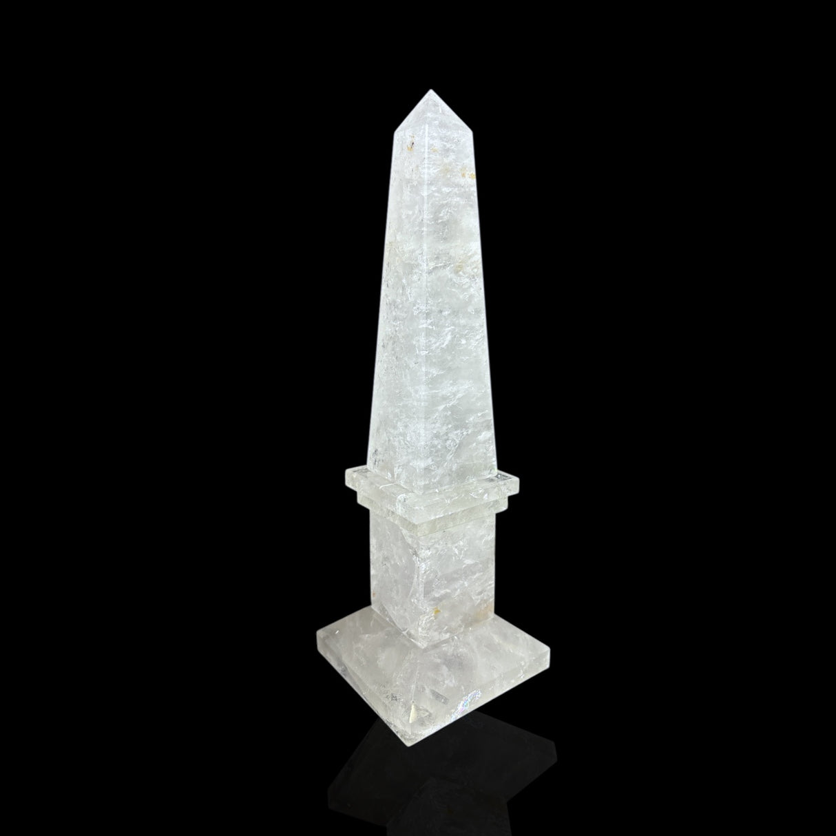 Medium Clear Quartz Obelisk with Rainbow Inclusions