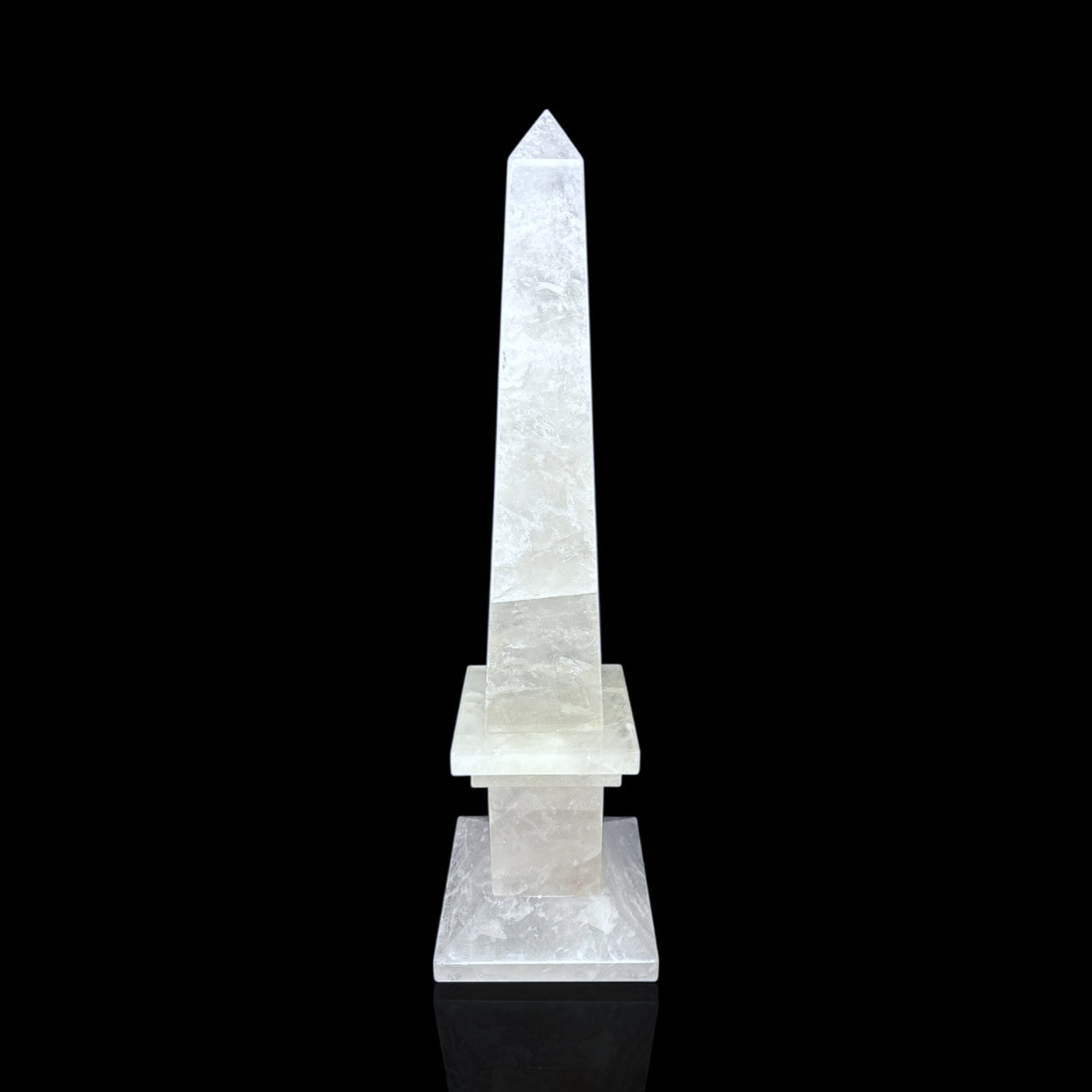 Clear Quartz Obelisk with Milky Base