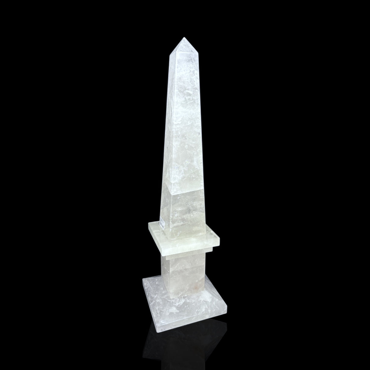 Clear Quartz Obelisk with Milky Base