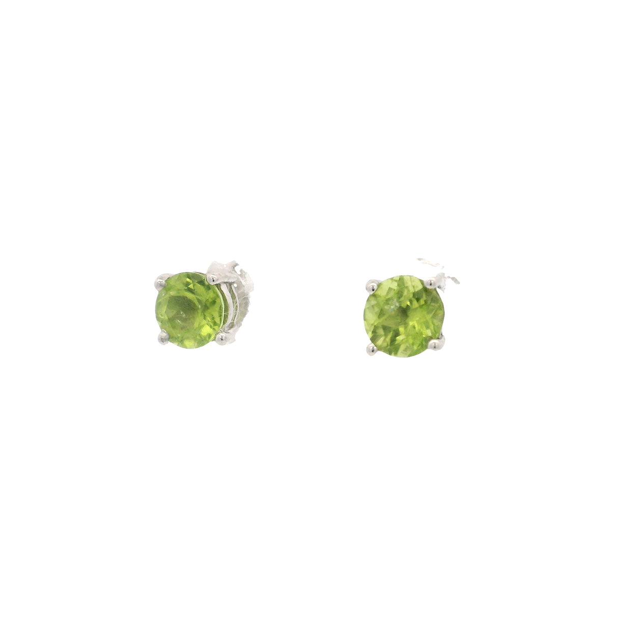 Faceted Prong Set Precious Gemstone in Rhodium Vermeil 925 Sterling Silver