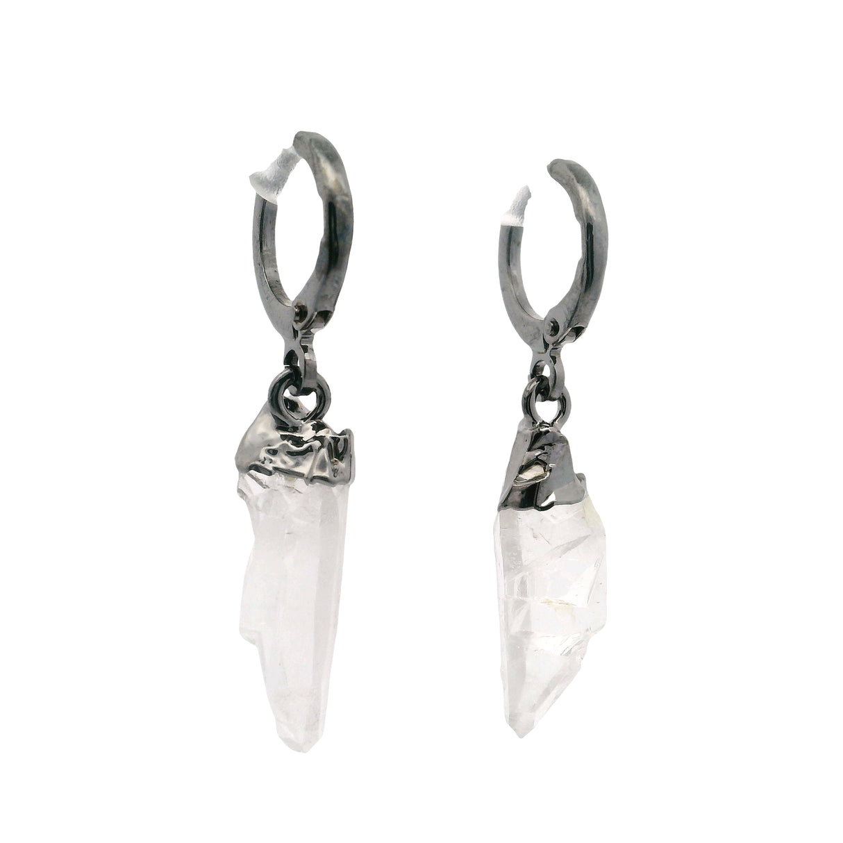 Unpolished Dangle Earrings - Plated Huggies Over Brass