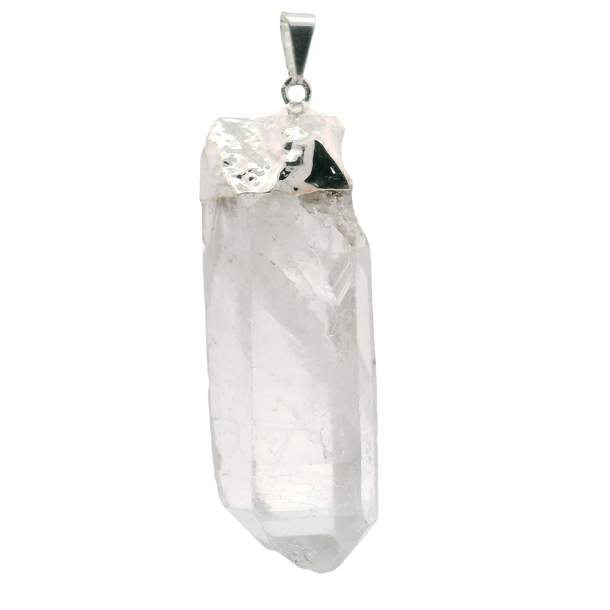 Quartz Point Silver Plated Pendant