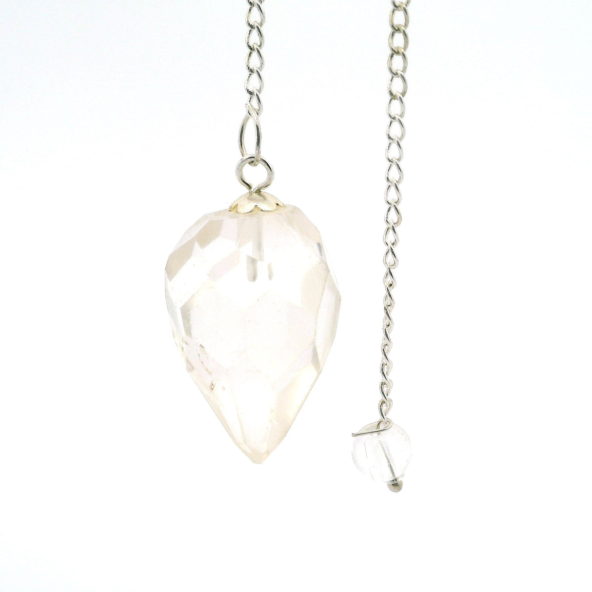 Quartz Faceted Droplet Gemstone Pendulum
