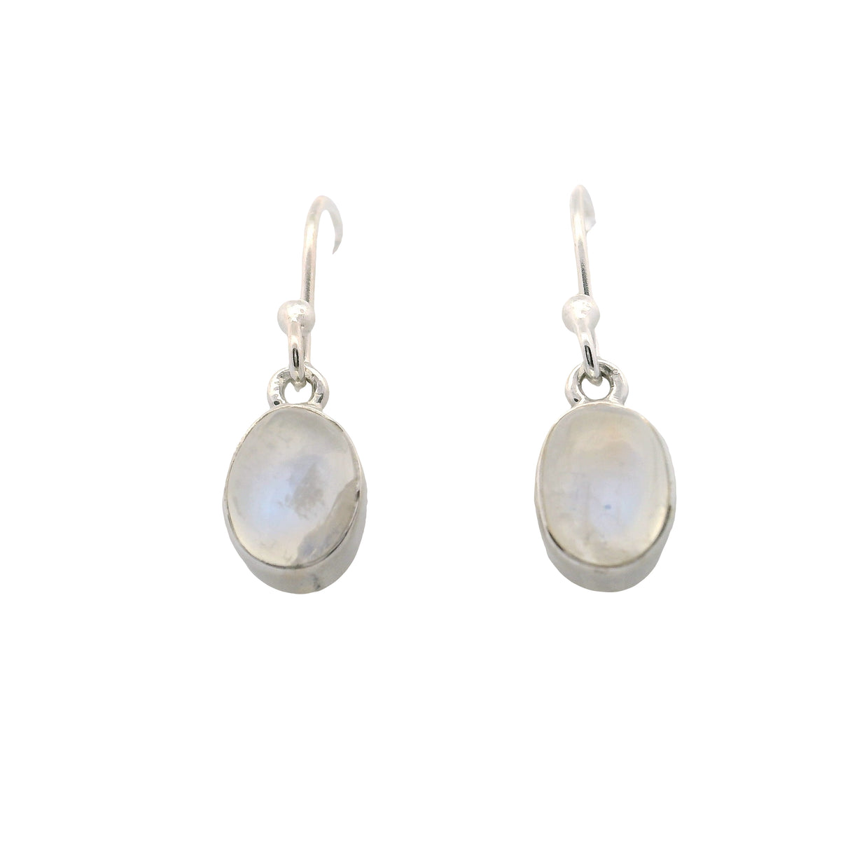 Rainbow Moonstone Oval Dangle Earrings - 6 x 8