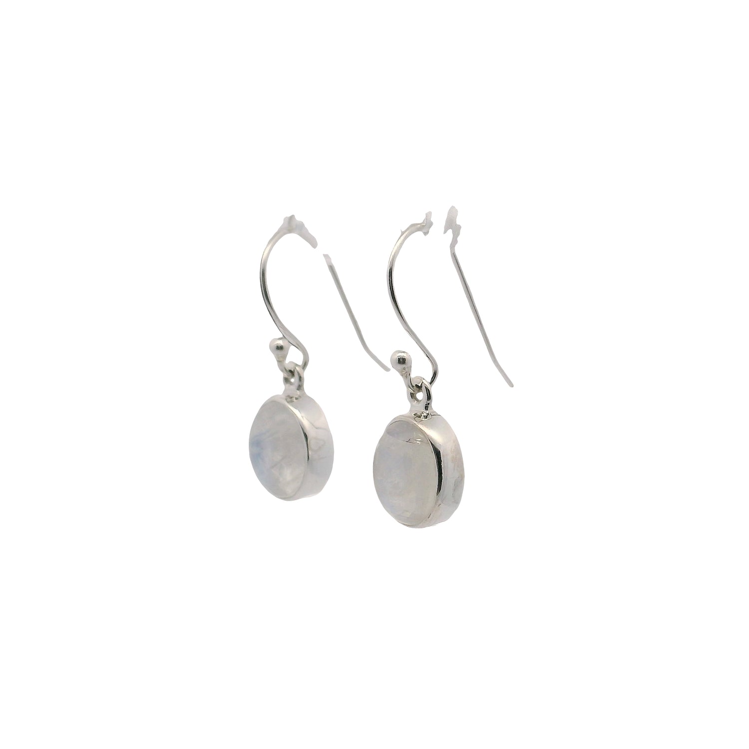 Rainbow Moonstone Oval Dangle Earrings - 8 x 10