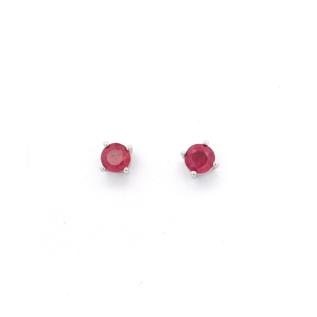 Faceted Prong Set Precious Gemstone in Rhodium Vermeil 925 Sterling Silver