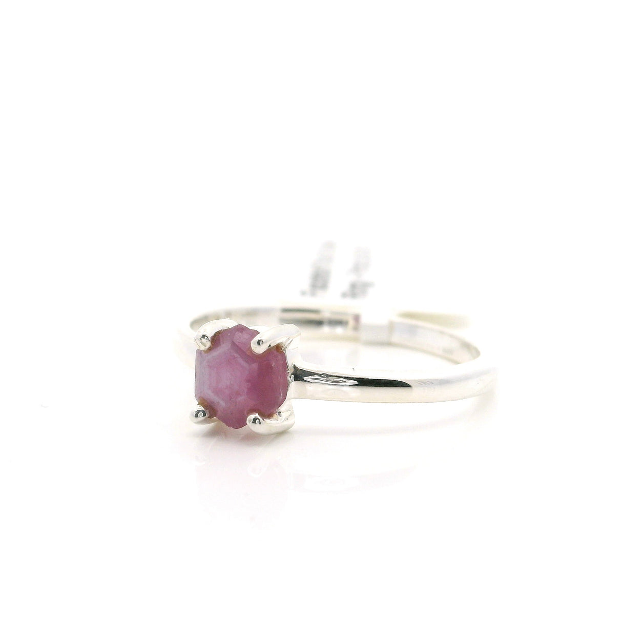 Faceted Ruby Stalactite Ring - Prong Set Sz 8