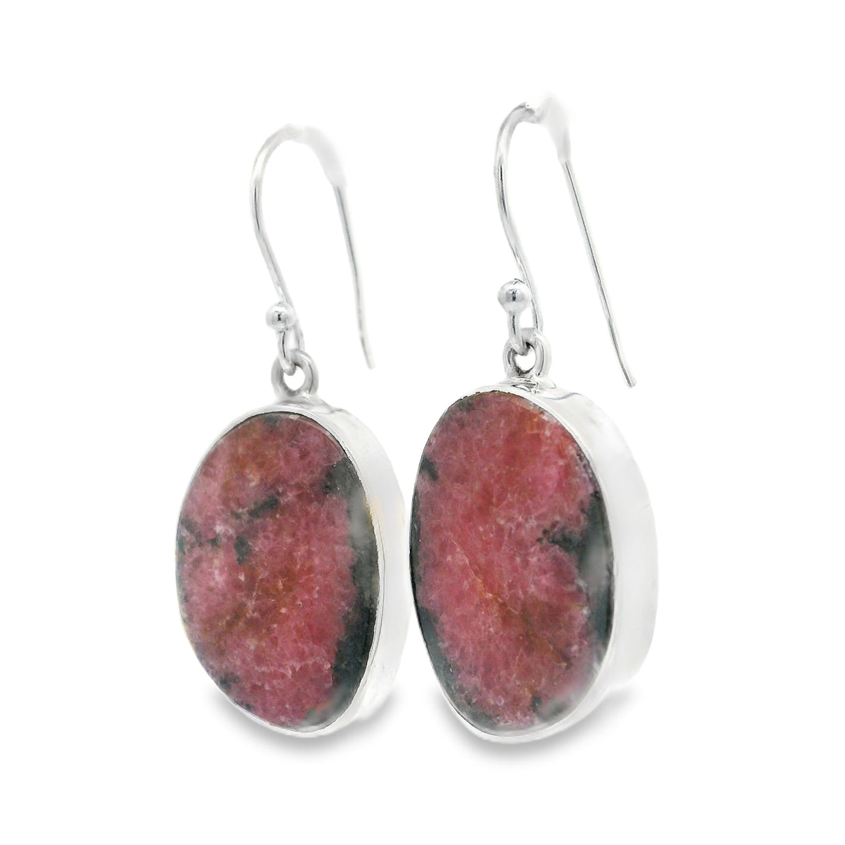 Rhodonite Dangle Earrings - Freeform