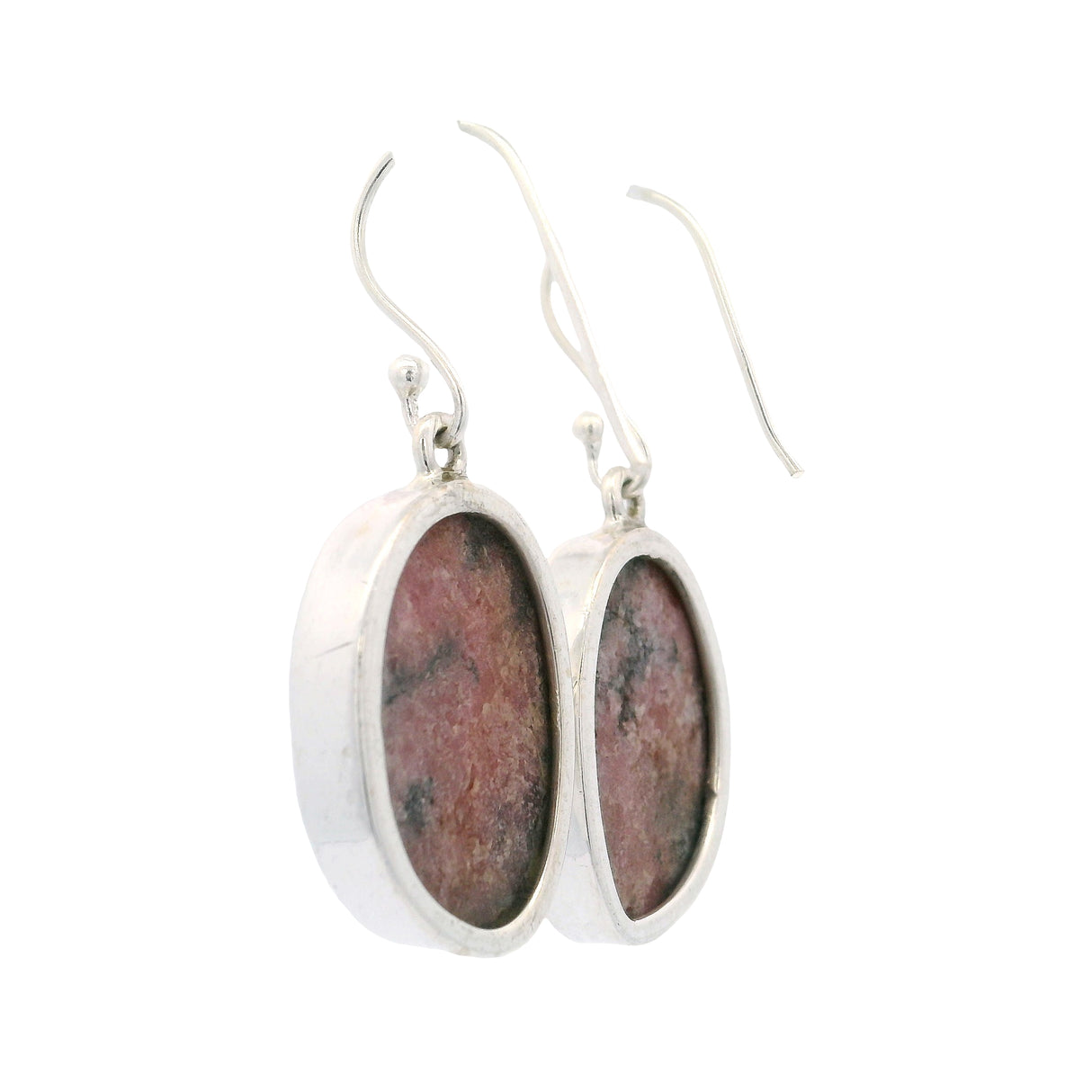 Rhodonite Dangle Earrings - Freeform