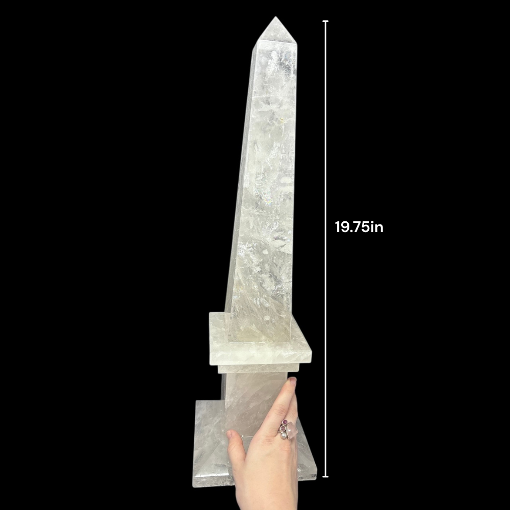 Clear Quartz Obelisk with Milky Base