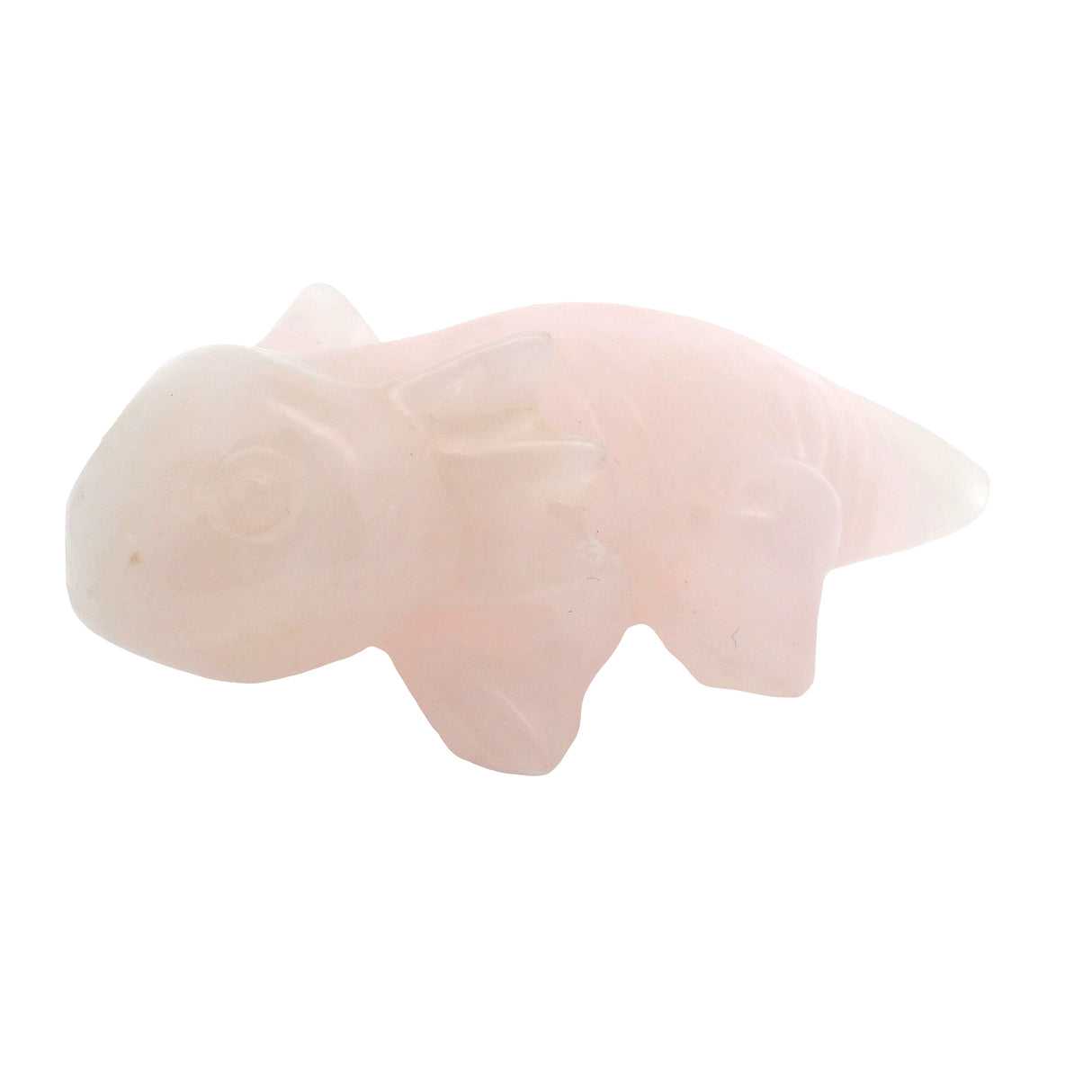 Rose Quartz Axolotl Carving 2.5"