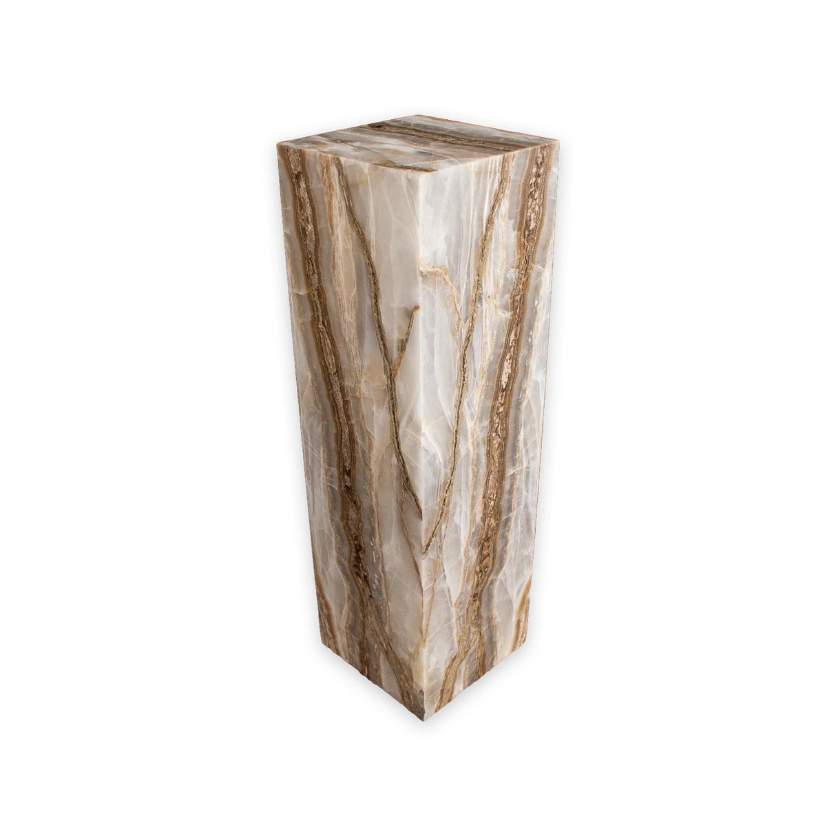 Amber Brown Onyx Pedestal Luminary