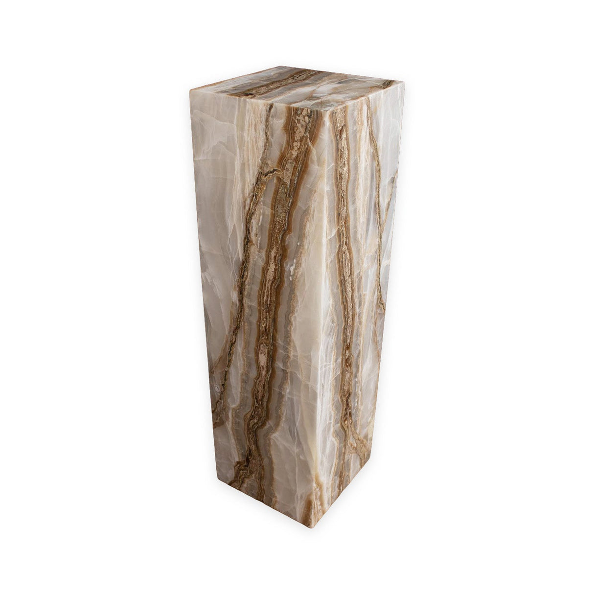 Amber Brown Onyx Pedestal Luminary