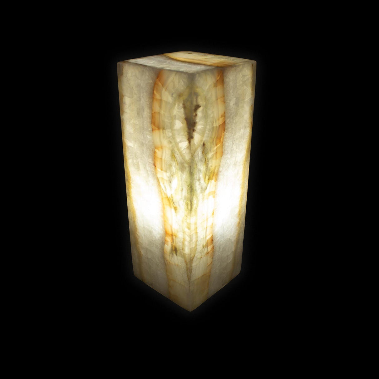 Luminaire sur pied à dessus fermé en onyx vert/orange Tehuacan 16 po