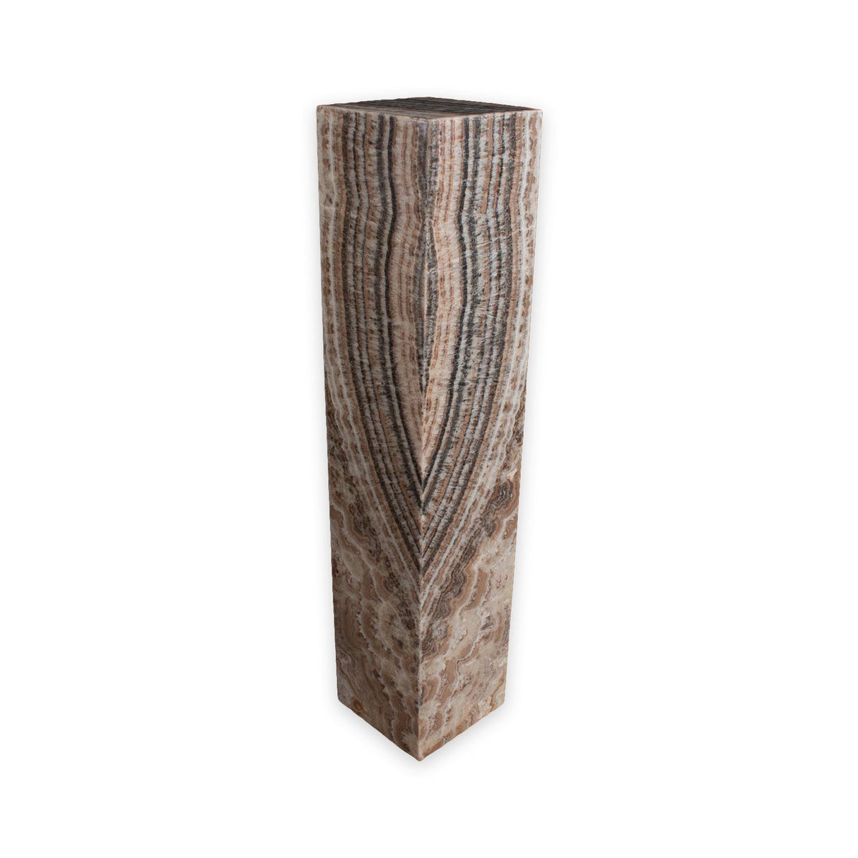 Black Zebra Onyx Floor Pedestal Luminary