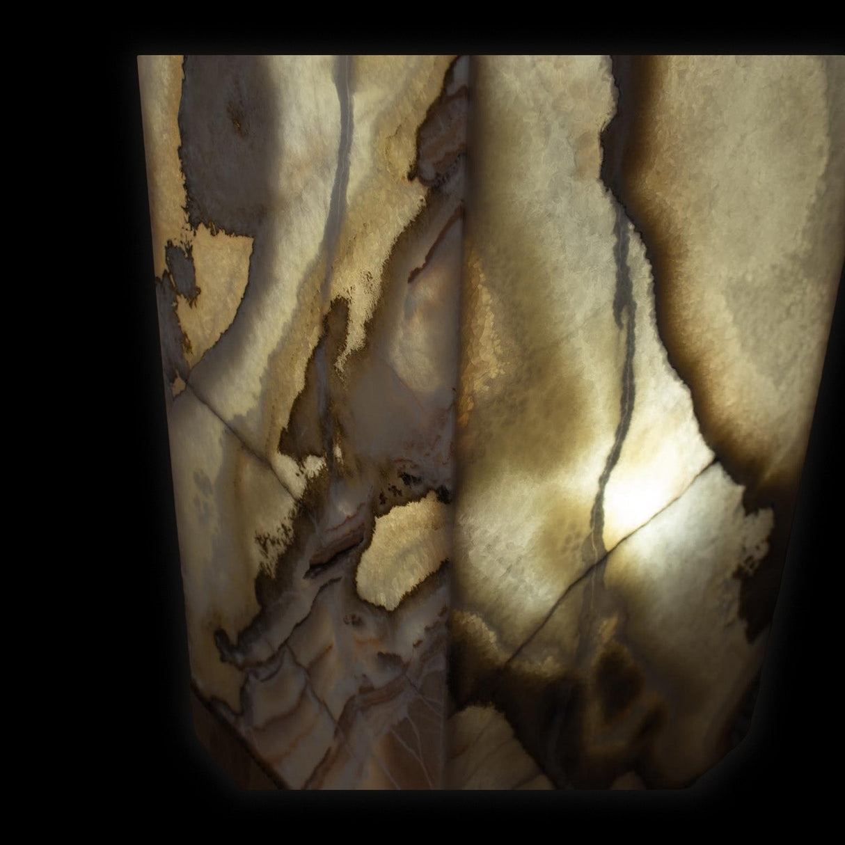 Luminaire piédestal carré Onyx du désert