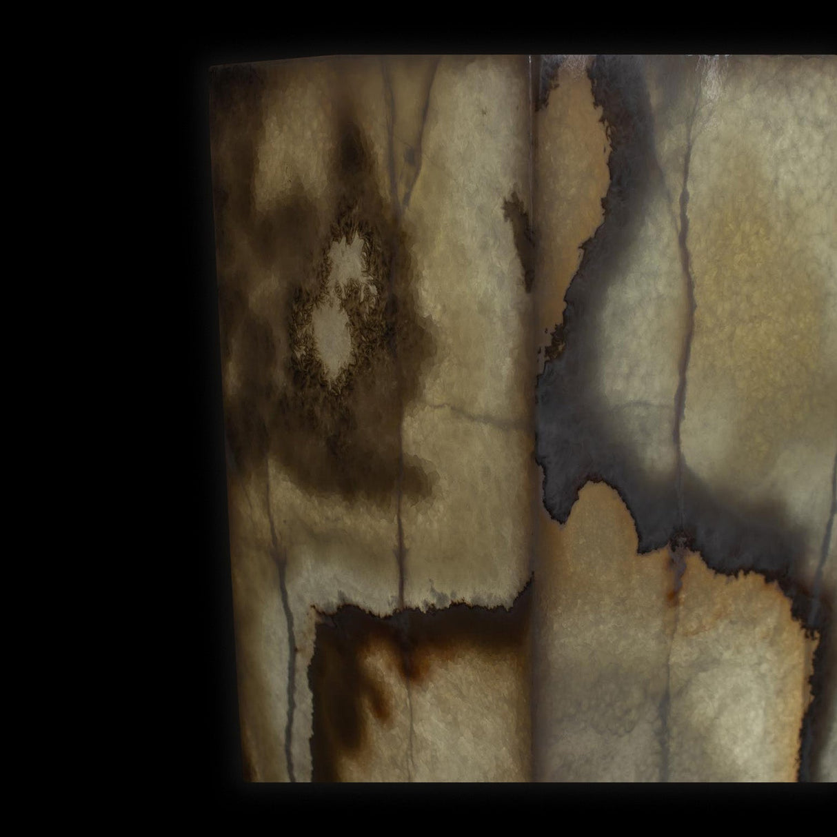 Luminaire piédestal carré Onyx du désert